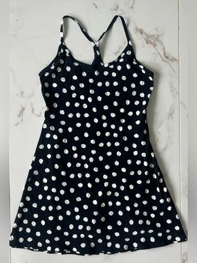 Outdoor Voices Exercise Tennis Dress / Black and White Polka Dot